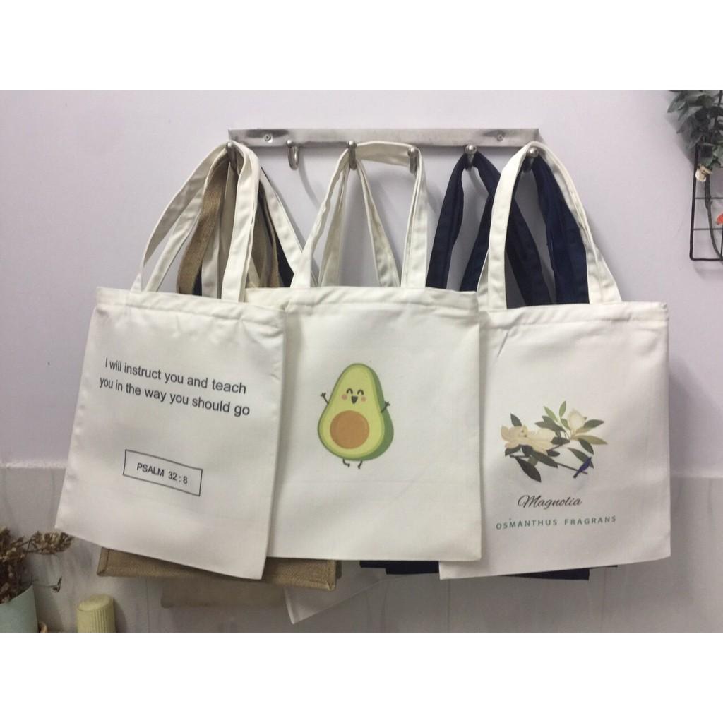 Túi vải canvas, tote bag họa tiết quả bơ GADY SHOP