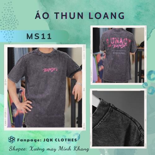 Áo thun loang đen Beast nam nữ tay lỡ chất liệu cotton 100% cao cấp dáng unisex