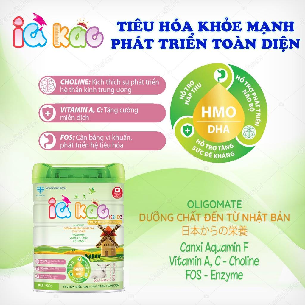 Sữa bột sữa dê IQ KAO Goat Infant giúp bé ăn ngon, tiêu hóa khỏe mạnh, phát triển toàn diện hộp 900g