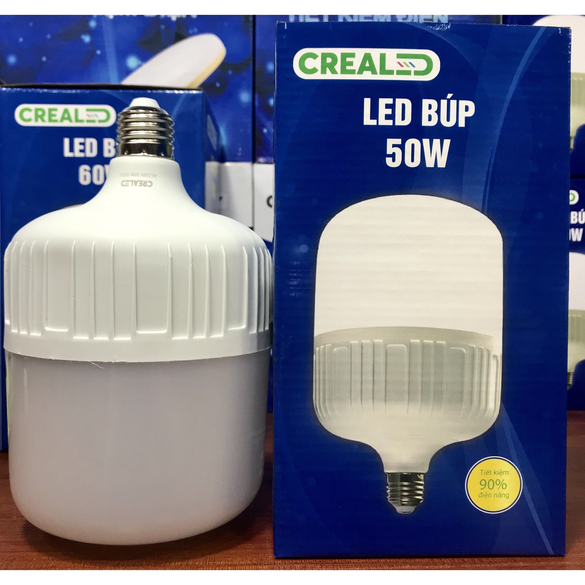 Bóng đèn led búp nhựa thương hiệu CREALED 50w ,góc sáng rộng ,tiết kiệm điện