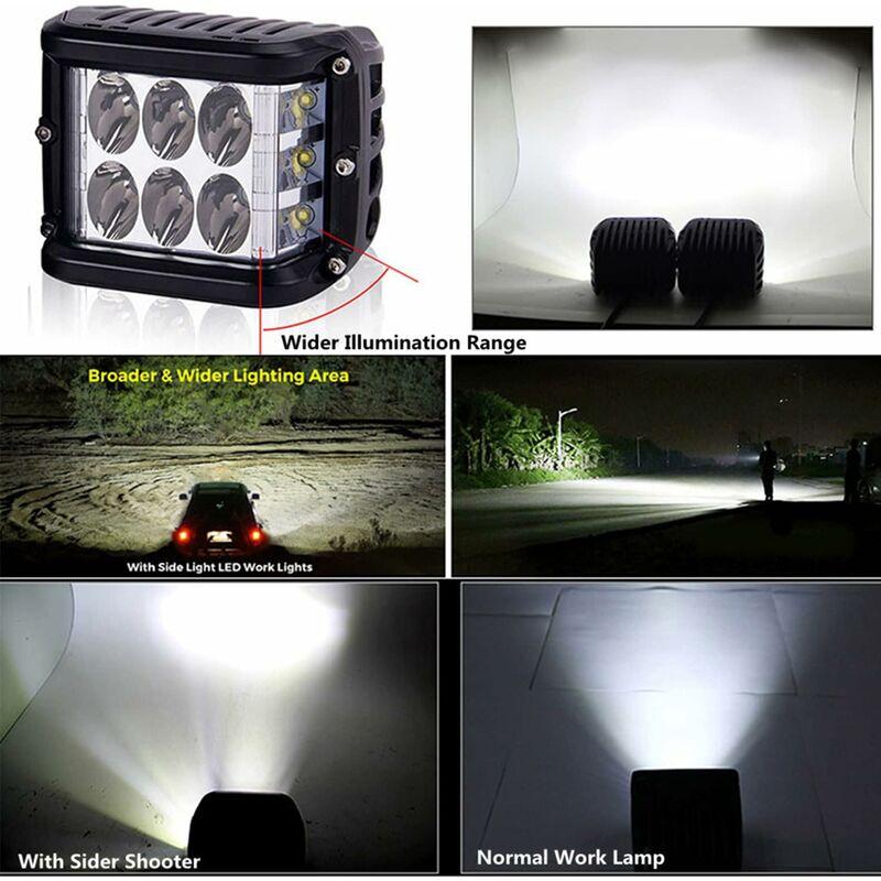 Rất nhiều trong 2 đám cháy làm việc xe được chiếu sáng trên ba mặt 36 W Stroboscopic Ánh sáng ban ngày LED LED Đèn chiếu sáng Tout-Terrain Đèn phụ trợ cho xe tải xe hơi 4x4 ATV SUV Moto Moto Moto