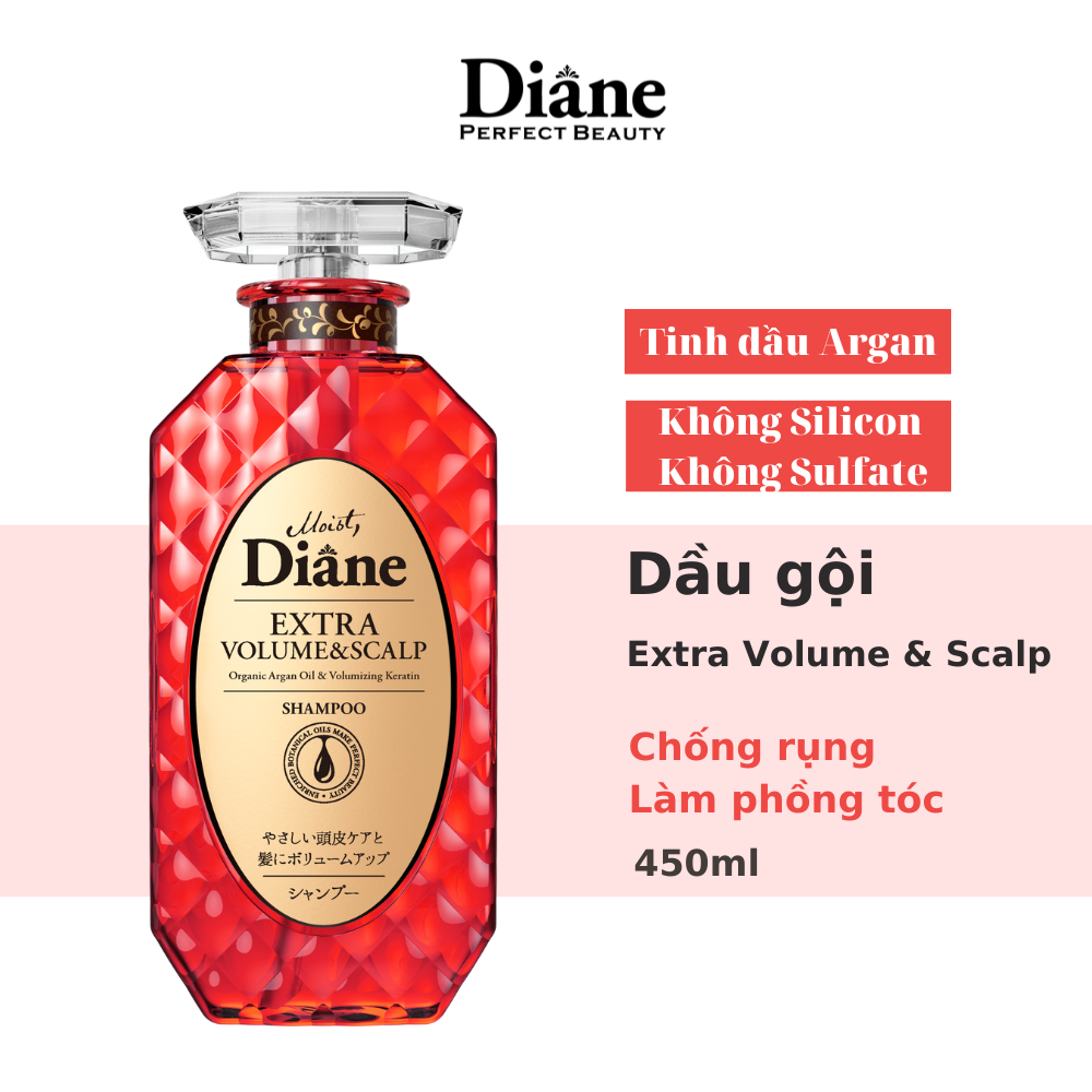 Dầu gội hỗ trợ mọc tóc và làm phồng tóc Moist Diane Extra Volume & Scalp (Dùng cho tóc dễ gãy rụng, tóc xẹp, mỏng thưa, có gàu) 450ml