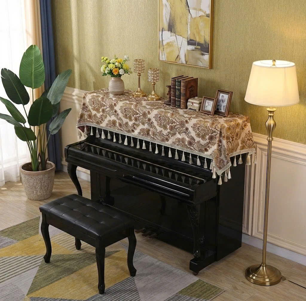 Khăn phủ đàn piano cơ đàn piano điện tử 88 phím phong cách Châu Âu cổ điển sang trọng chống bụi chống xước - HÀNG CHÍNH HÃNG
