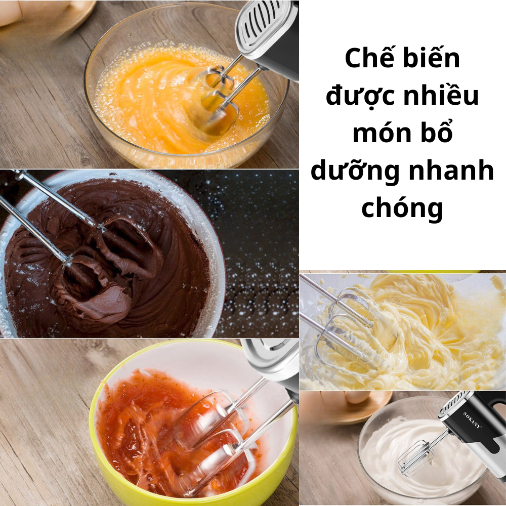 Máy đánh trứng cầm tay đánh được bột Lumabella LB-6621 công suất 200W, có 5 tốc độ điều chỉnh, dễ dùng [BẢO HÀNH 1 NĂM] - DELIYA HÀNG CHÍNH HÃNG