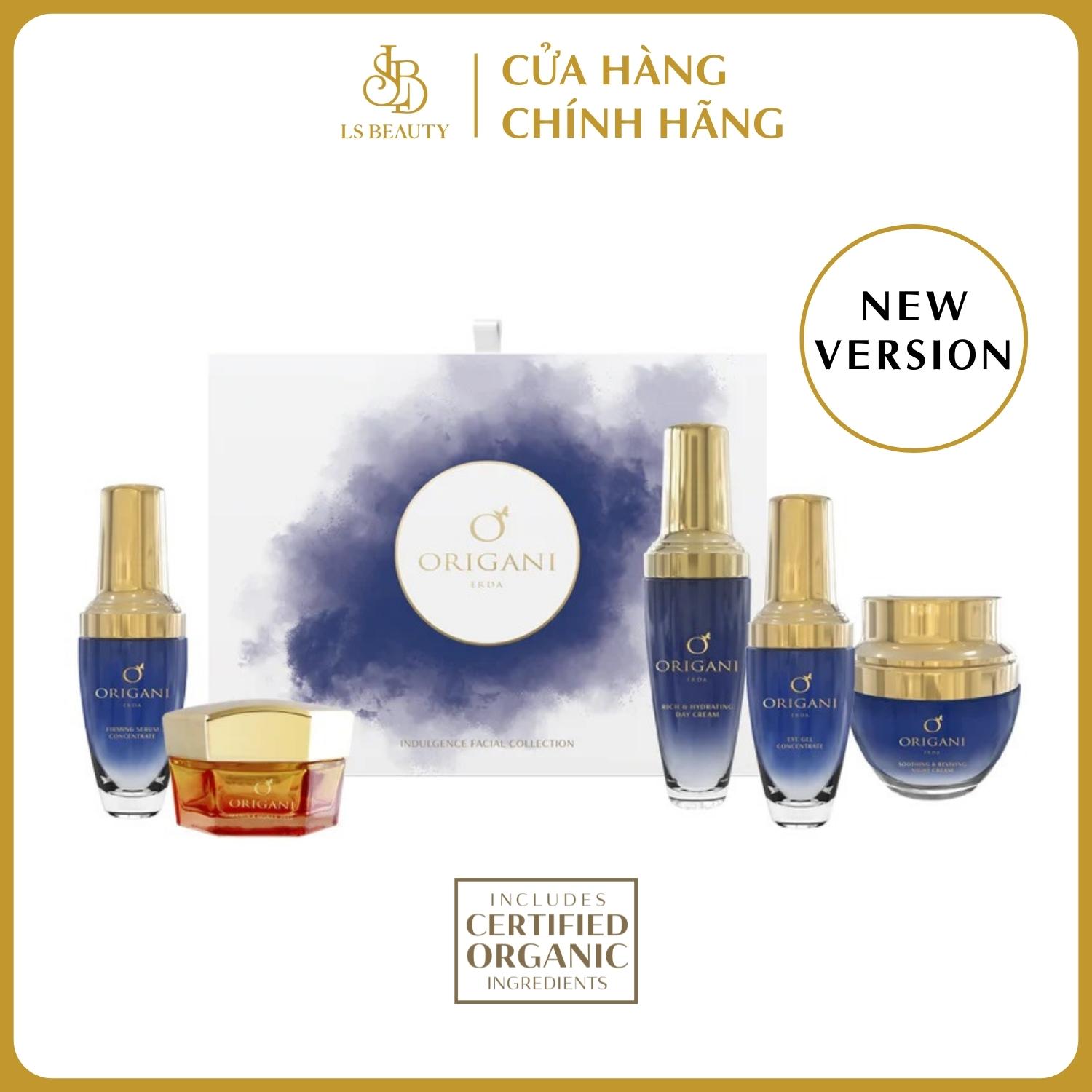 Bộ Chăm Sóc Da Mặt Origani Erda Indulgence Facial Collection (5 sản phẩm) - Có Chứng Nhận Hữu Cơ - Chăm Sóc Da Vùng Mắt Cùng Dưỡng Ẩm Da Mặt