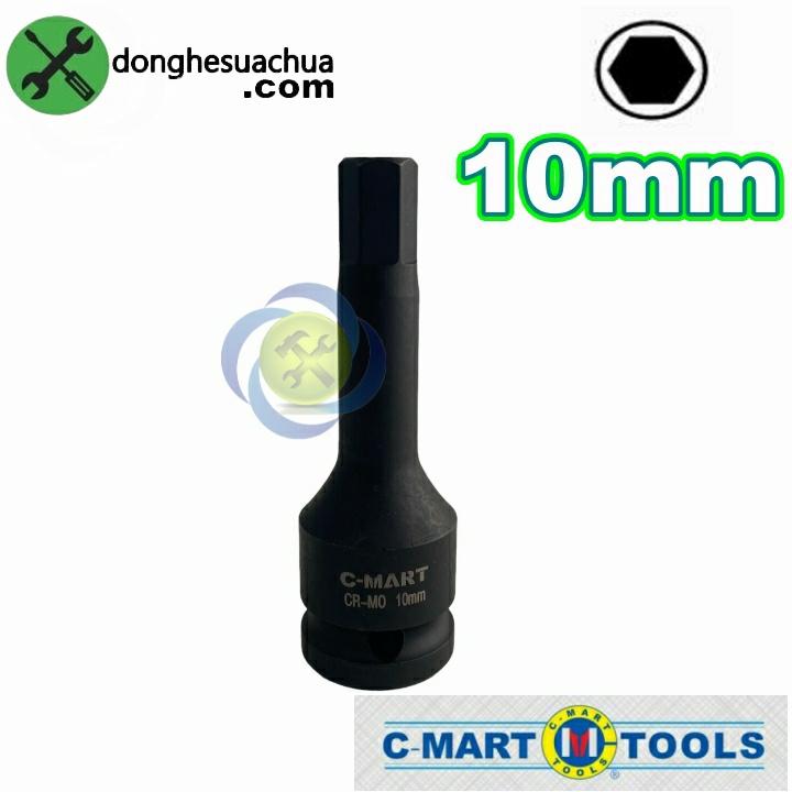 Tuýp lục giác đen 10mm C-mart F0049-H10 loại 1/2 dài 78mm
