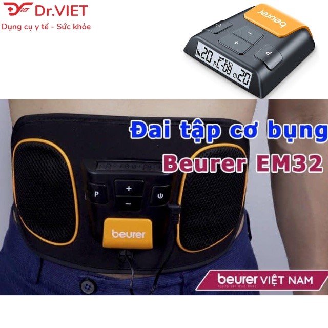 Đai massage Beurer EM32 Chính hãng- Tăng cường sức khoẻ, thư giãn cơ bắp, định hình cơ 6 múi, giao hàng nhanh toàn quốc
