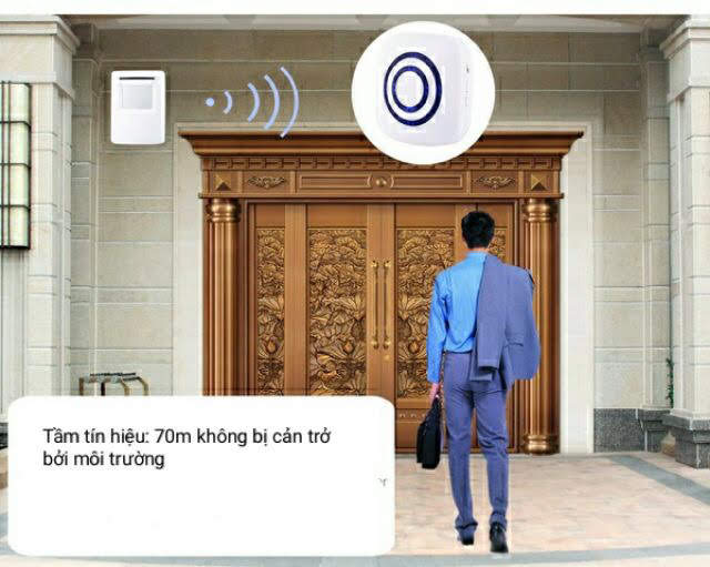 Chuông báo khách kết hợp báo trộm không dây 38 kiểu chuông YF0256 - 1 Mắt 1 Chuông DRU - Hàng Chính Hãng