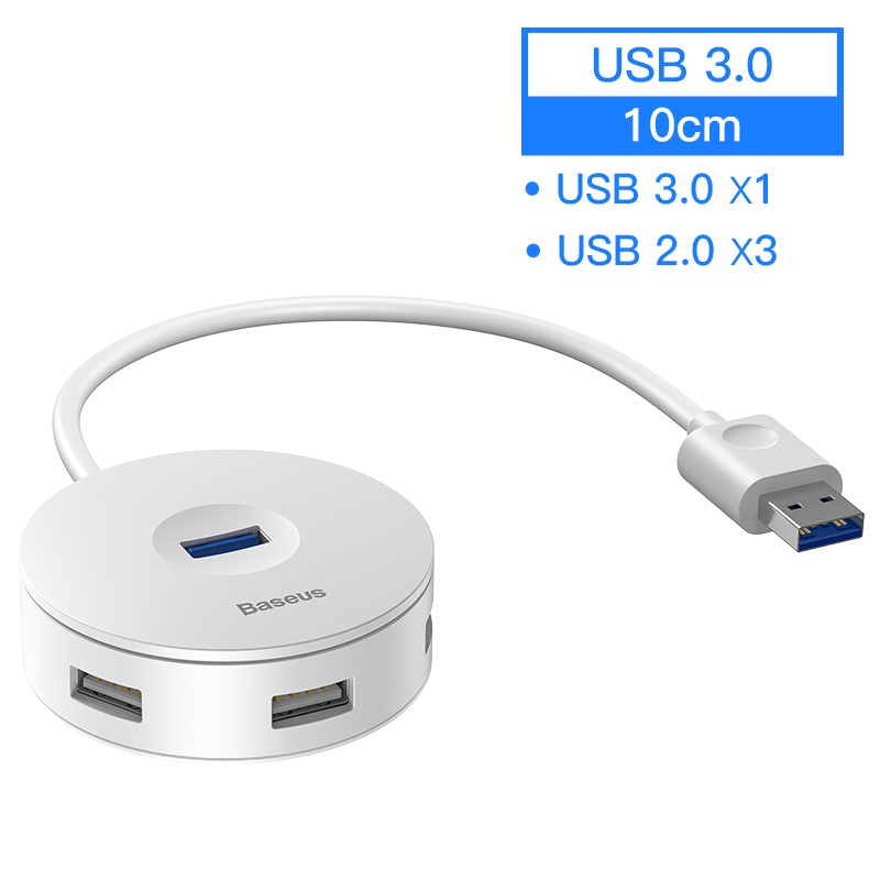 Bộ Chuyển Đổi Baseus Round Box HUB Adapter Type-C Hoặc USB3.0 To USB3.0*1 + USB2.0*3 - Hàng Chính Hãng