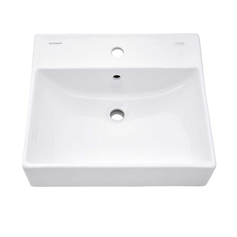Lavabo đặt bàn Viglacera P.22.320 sứ Ceramic tráng sáng, lớp men Nano Titan kháng khuẩn vượt trội, lòng chậu sâu, kiểu dáng dương bàn hiện đại - Hoa Sen Home - Hàng chính hãng