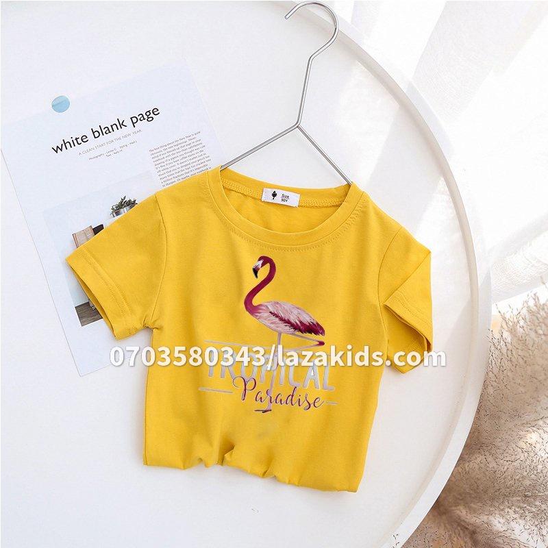 Đồ bộ bé gái size đại 25kg 30kg 40kg 45kg in HỒNG HẠC mặc siêu xinh dễ thương cotton 100% LAZAKIDS
