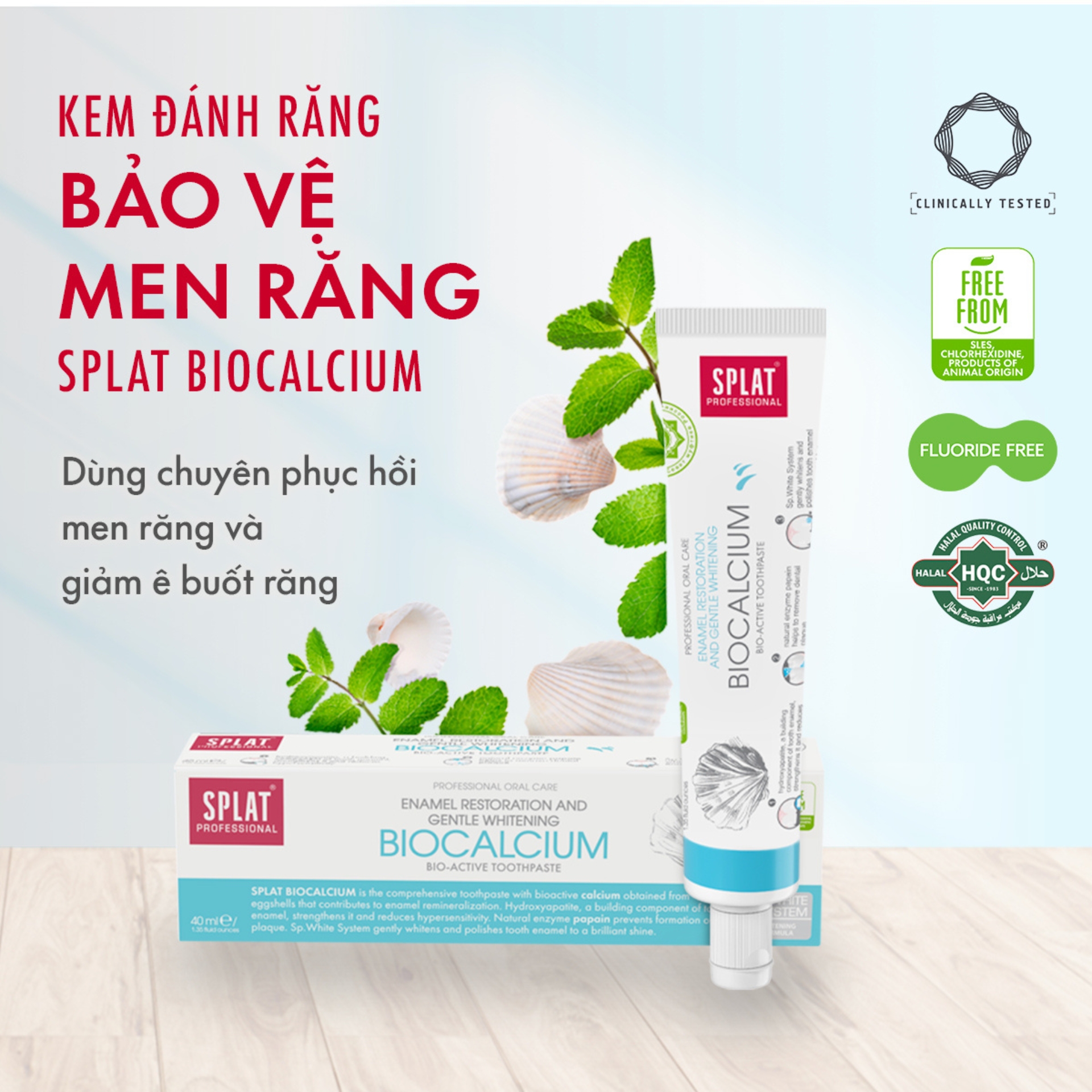 Kem Đánh Răng SPLAT Biocalcium Professional series Giúp Củng Cố Men Răng, Hạn Chế Mảng Bám Dung Tích 40ml