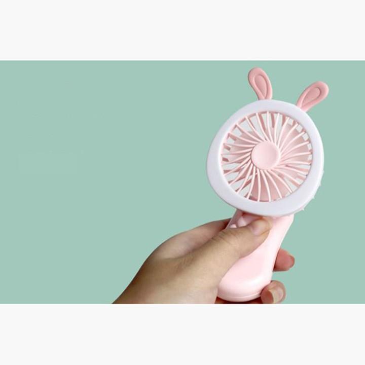 Quạt Mini Pocket Fan Hình Thỏ Tích Hợp Kẹp Điện Thoại, Sạc USB Tiện Dụng - Giao Màu Ngẫu Nhiên