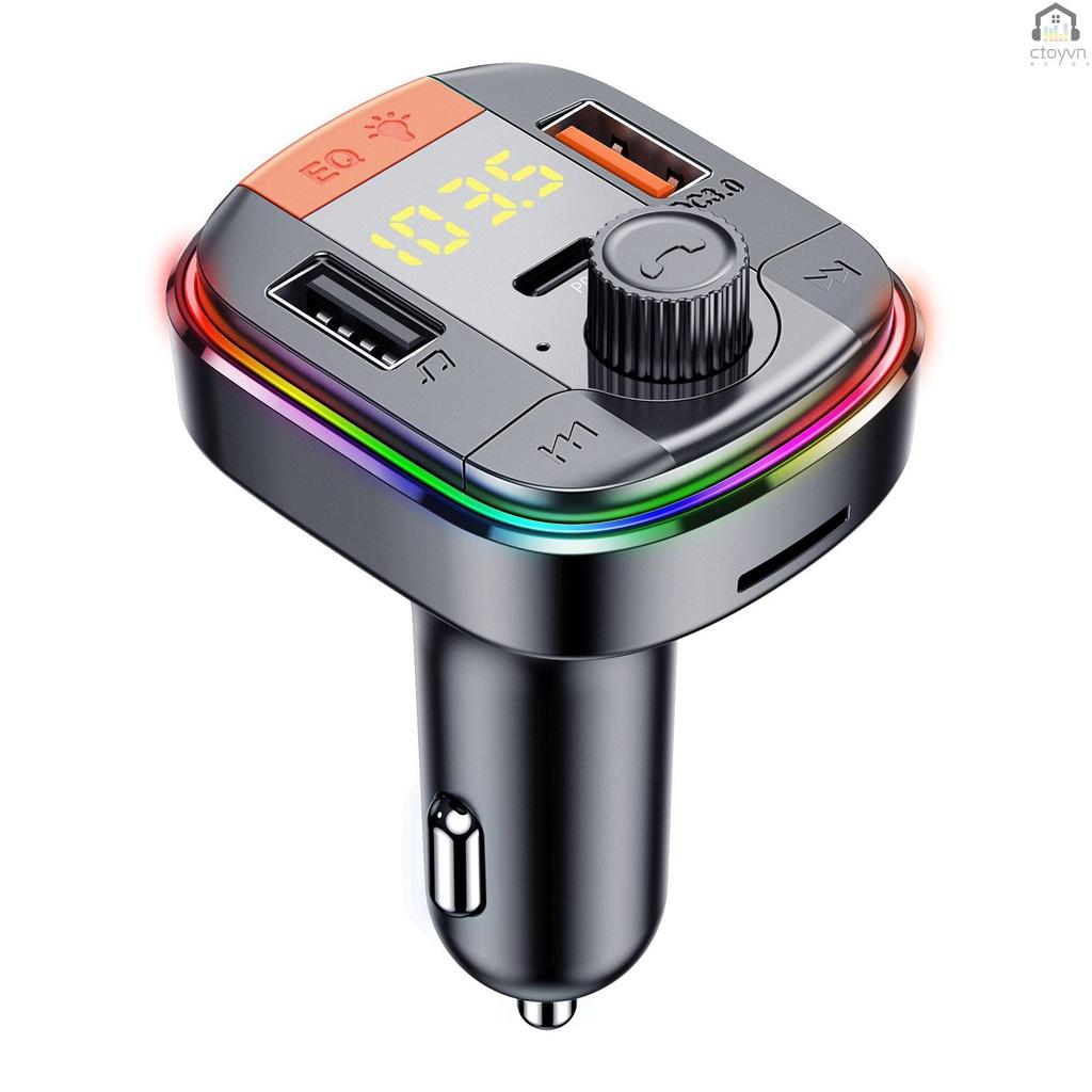 Tẩu sạc điện thoại hai cổng USB BT5.0 tích hợp máy nghe nhạc MP3 PD18W QC3.0 cho xe hơi
