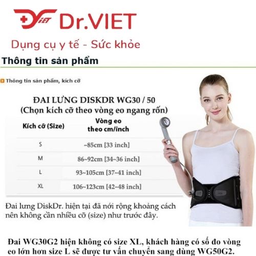 Đai hơi kéo dãn cột sống Disk Dr. WG50G2 cho người thoái hoá cột sống, phù hợp mọi đối tượng