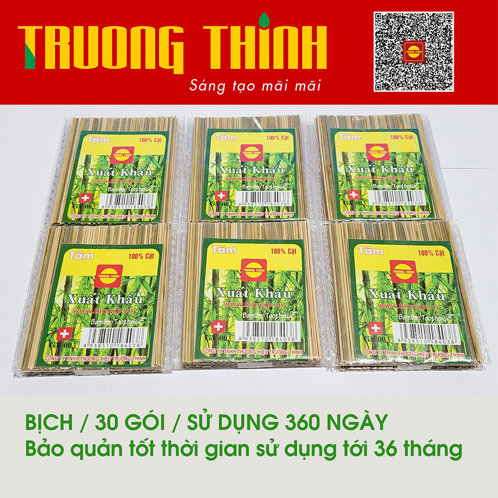 Tăm Xỉa Răng Cao Cấp Tiết Kiệm Gía Siêu Rẻ Thương Hiệu Trường Thịnh -Tăm Xanh Bịch 30 gói nhỏ