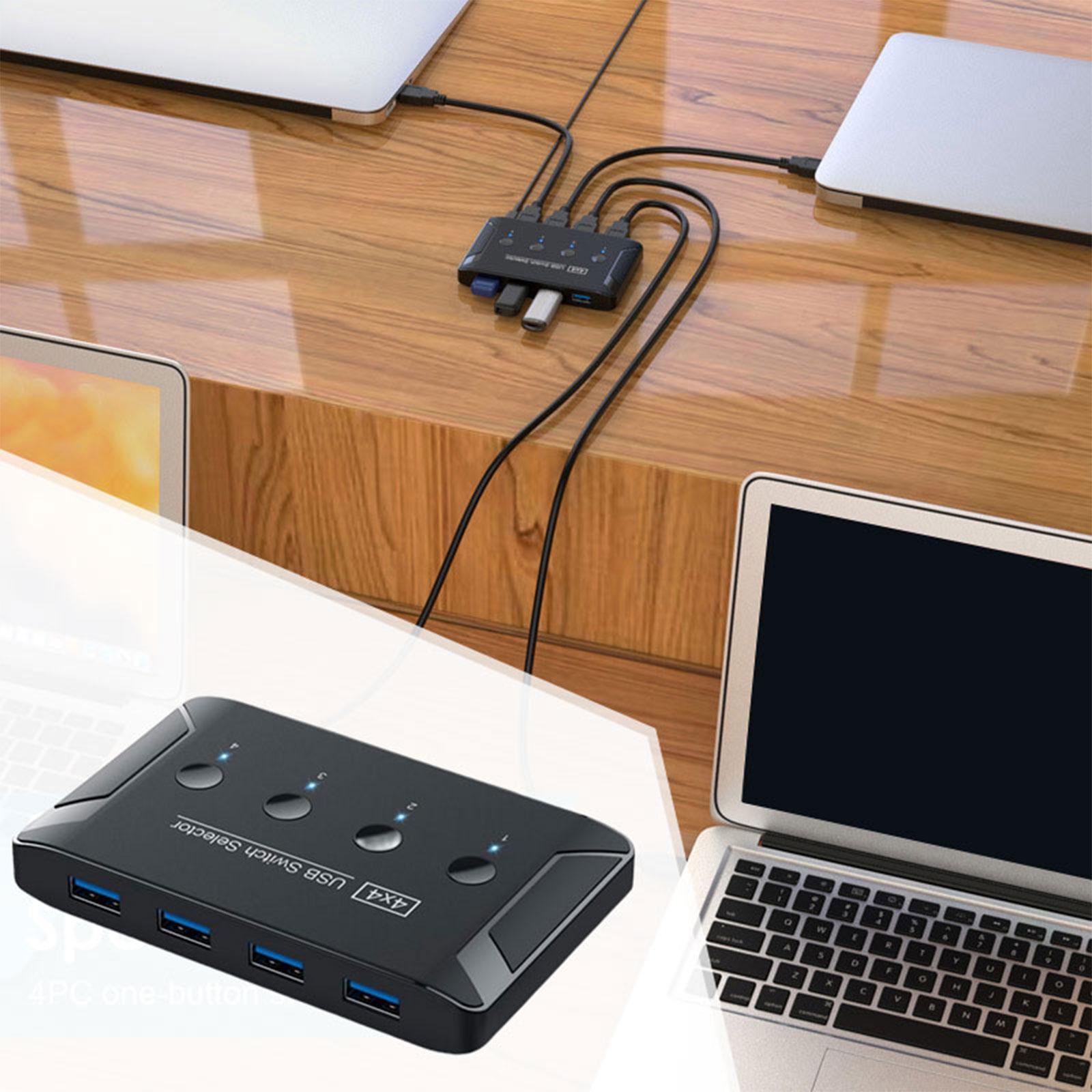 USB 3.0 Switch Selector 4 Port 4 USB Devices USB KVM Switcher for Laptop PC