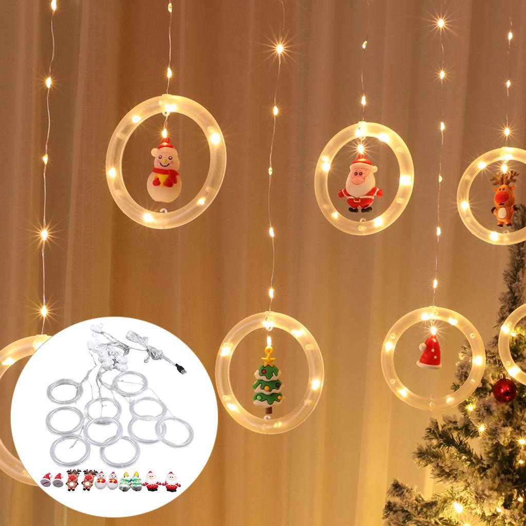 2x Christmas Curtain Lights Clear USB Powered for Bedroom