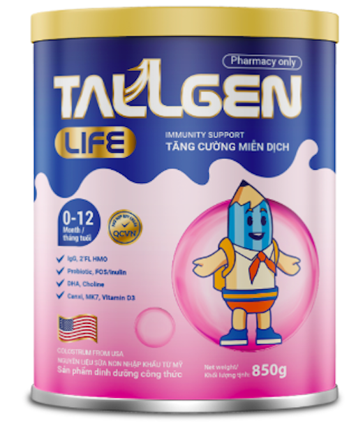 Sữa Non Tallgen Life 850GR giúp tăng cường hệ miễn dịch cho trẻ từ 0 - 12 tháng tuổi