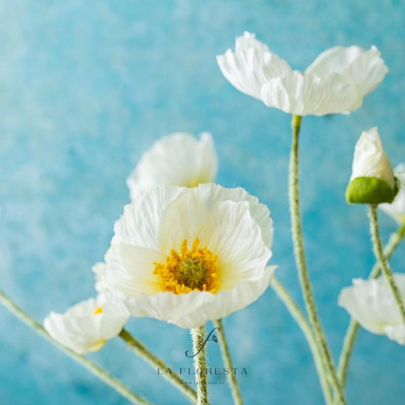 Hoa Anh Túc (Poppy) giả, chất liệu lụa cao cấp, hoa vải dùng để trang trí Tết, nhà cửa, hoa cành mềm phù hợp cắm bình