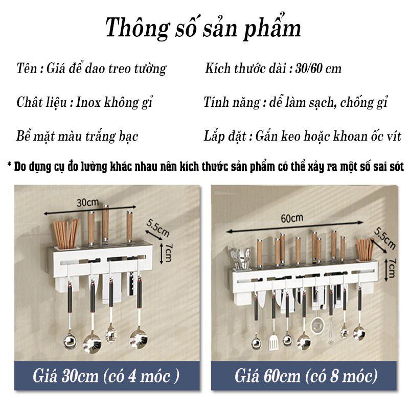 Giá Treo Đồ Nhà Bếp, Giá Cài Dao, Kéo Đa Năng Bằng Inox Không Gỉ