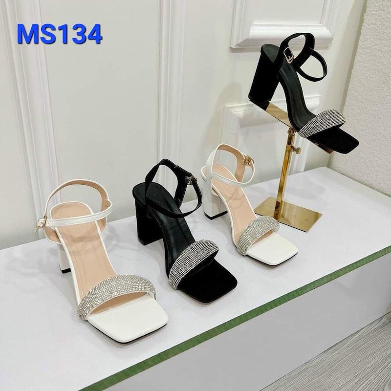 Giày Sandal Nữ 7 Phân Gót Vuông Quai Đính Đá Siêu Dễ Thương Hàng Hot - MS 134