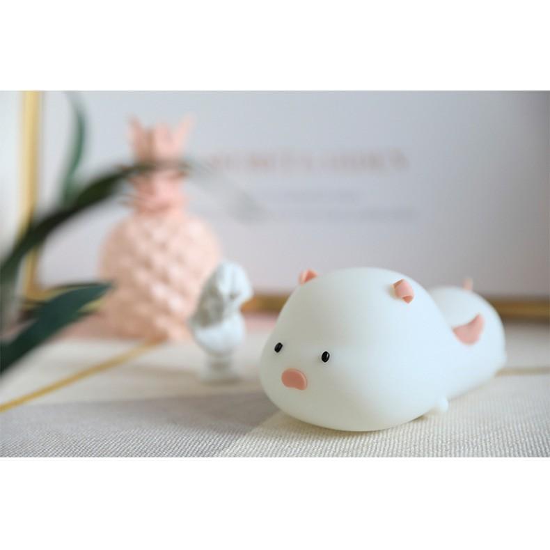 Đèn ngủ silicon chú heo con Lovely Pig dễ thương nhiều màu sắc quà tặng cho bé