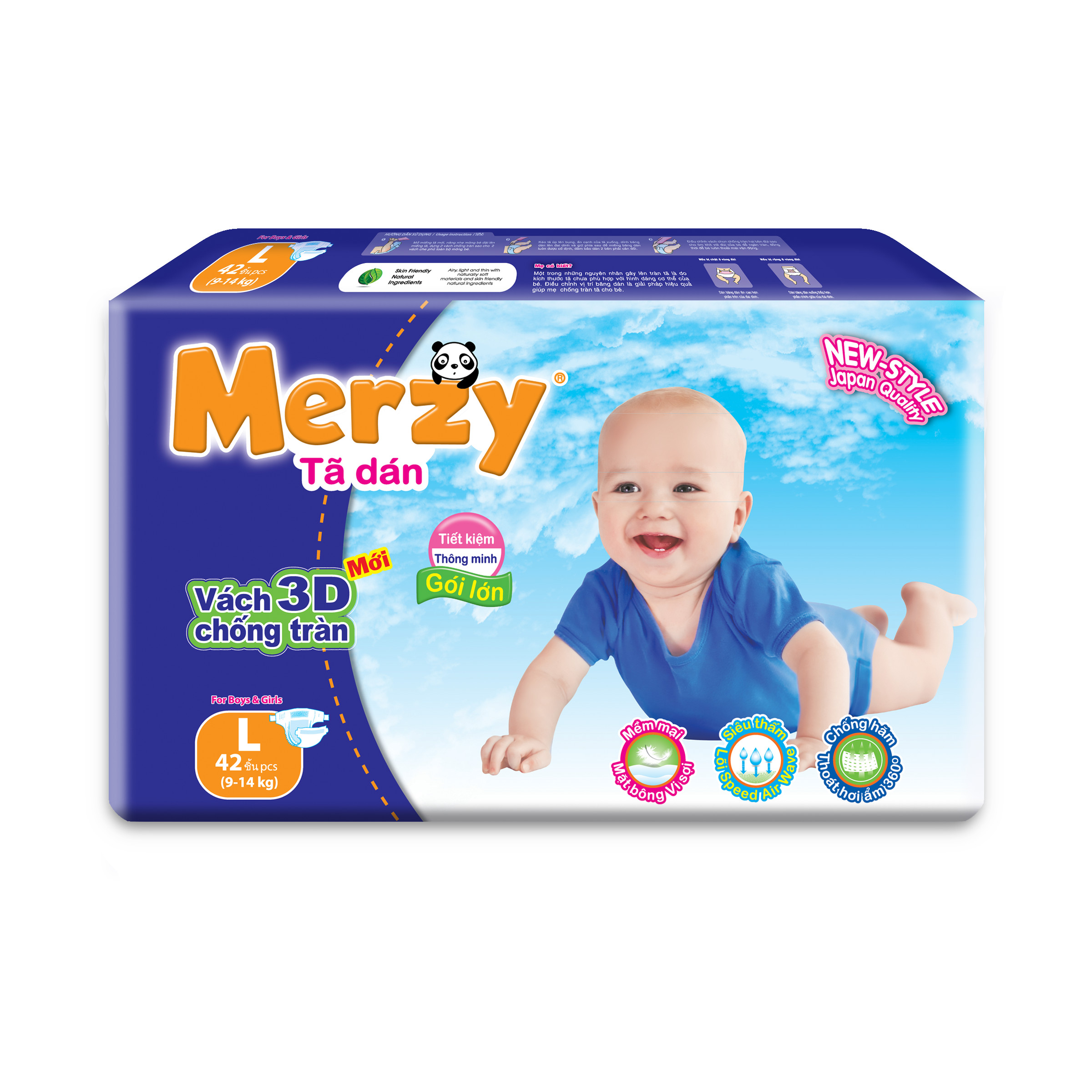 Tã Dán Merzy gói Jumbo L42 (42 miếng)