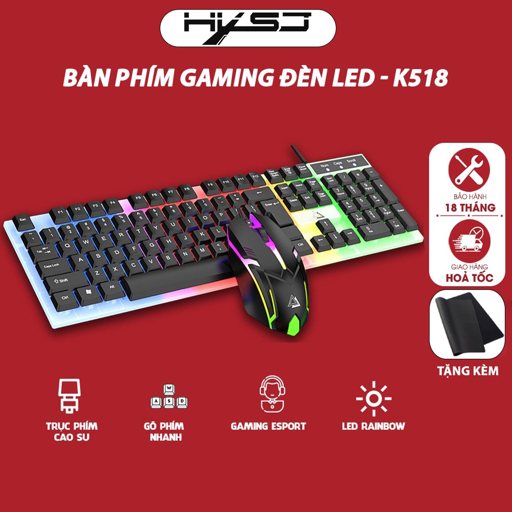 Bàn phím giả cơ G21 kèm chuột, bàn phím máy tính chống nước led rgb chơi game làm việc văn phòng cho PC laptop - hàng chính hãng