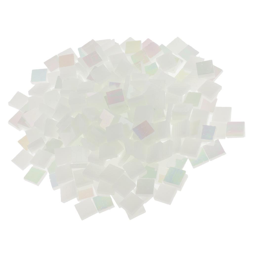 500 Pieces Mosaic Tiles, Glass,1x1cm Square Shapes DIY Crafts Supplies for Plates Picture Frames Flower Pot Handmade Jewelry Home Decor