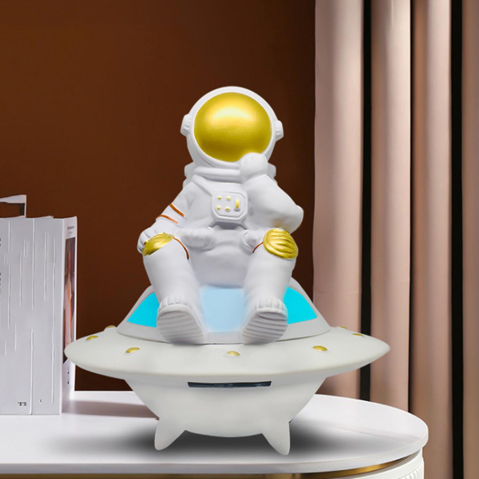 Astronaut Model Wireless Speakers for Birthday  Gold and White