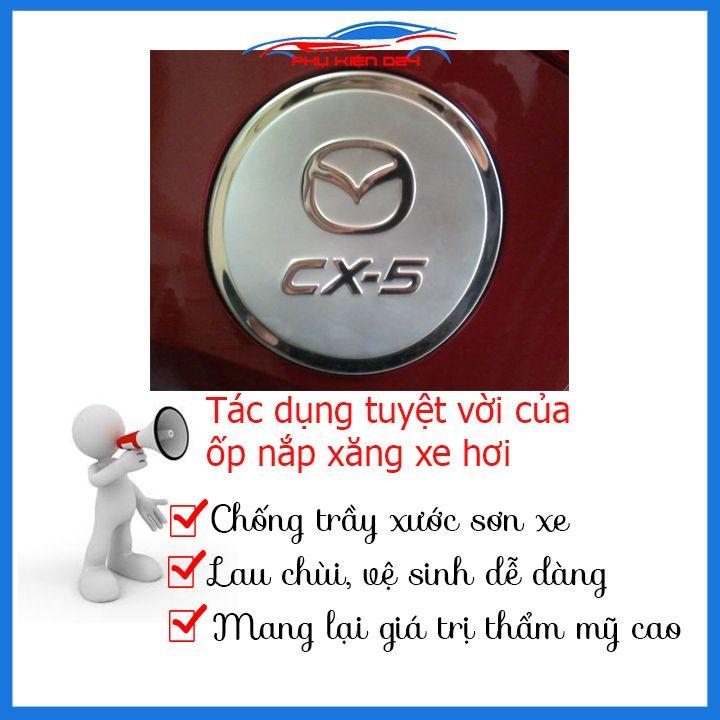 Ốp nắp bình xăng Cx5 2015-2016-2017 mạ crom chống trầy trang trí ô tô
