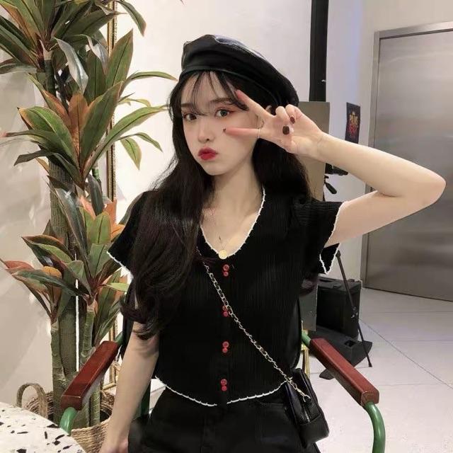 Áo croptop cổ chữ V đủ màu