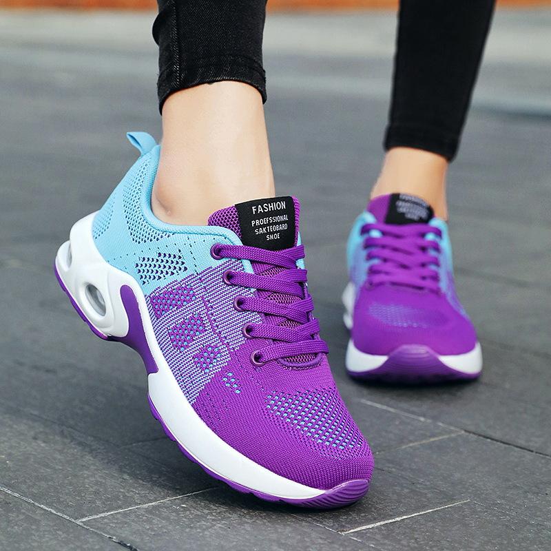 Giày thể thao dành cho phụ nữ Giày sneakers Ladies Ladies Mùa đông Căn hộ chạy giày thoải mái Người phụ nữ Đào tạo toàn diện Sho Colour: blue pink Shoe Size: 38