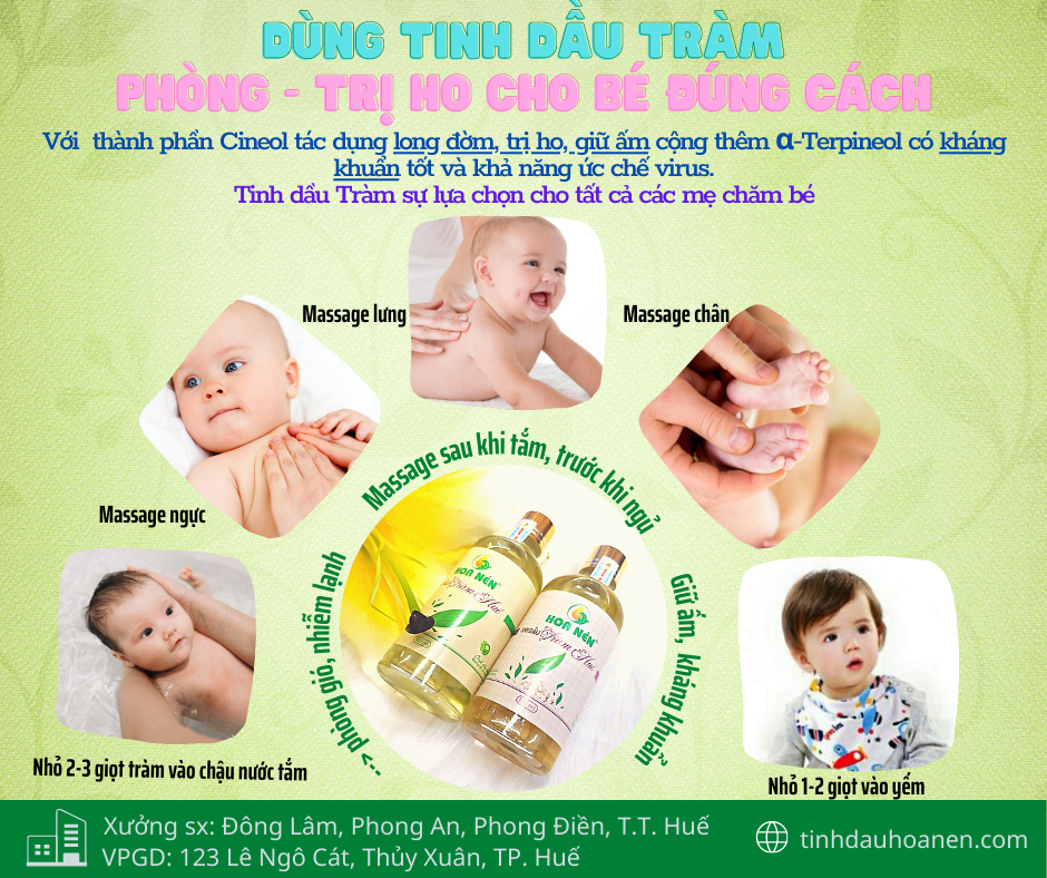 Tinh dầu Tràm Huế nguyên chất 3ml - Hoa Nén - Chuẩn VietGAP - Vegan - Chăm sóc sức khoẻ mẹ và bé