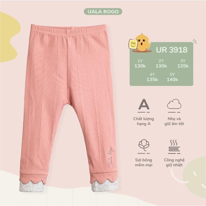 Quần Legging Cho Bé Gái Cotton Tăm Ualarogo