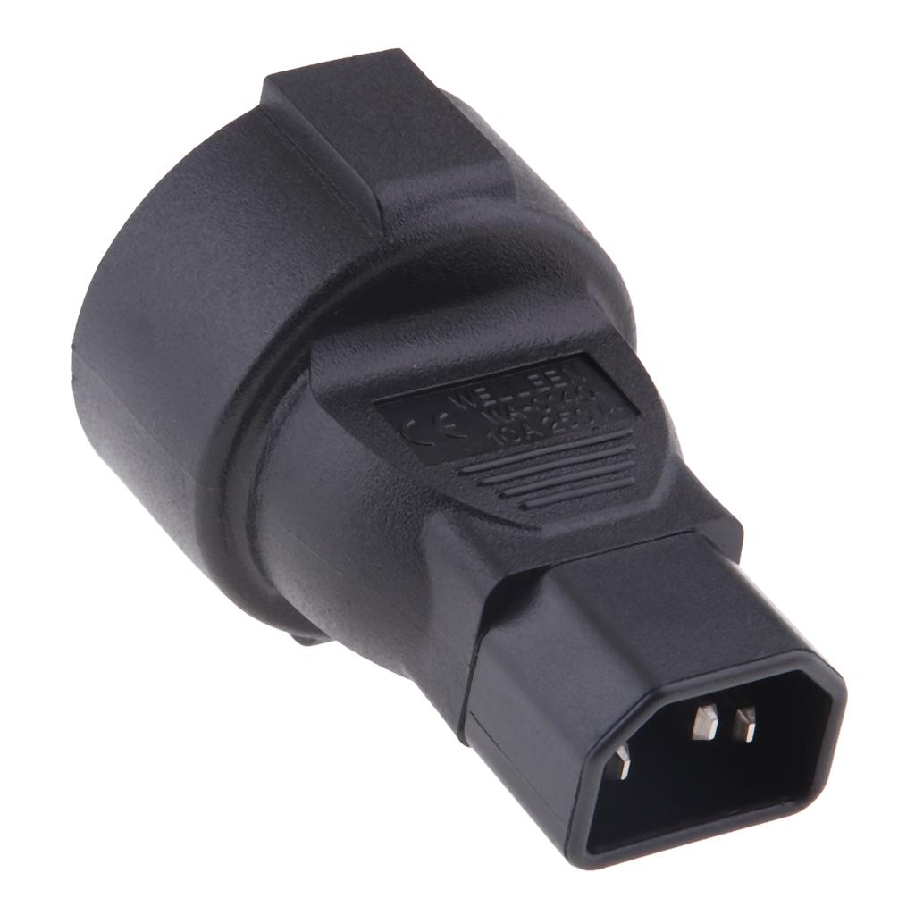 IEC 320 C14 Nam EU Cắm Nữ Bộ Chuyển Đổi Nguồn Điện Adapter