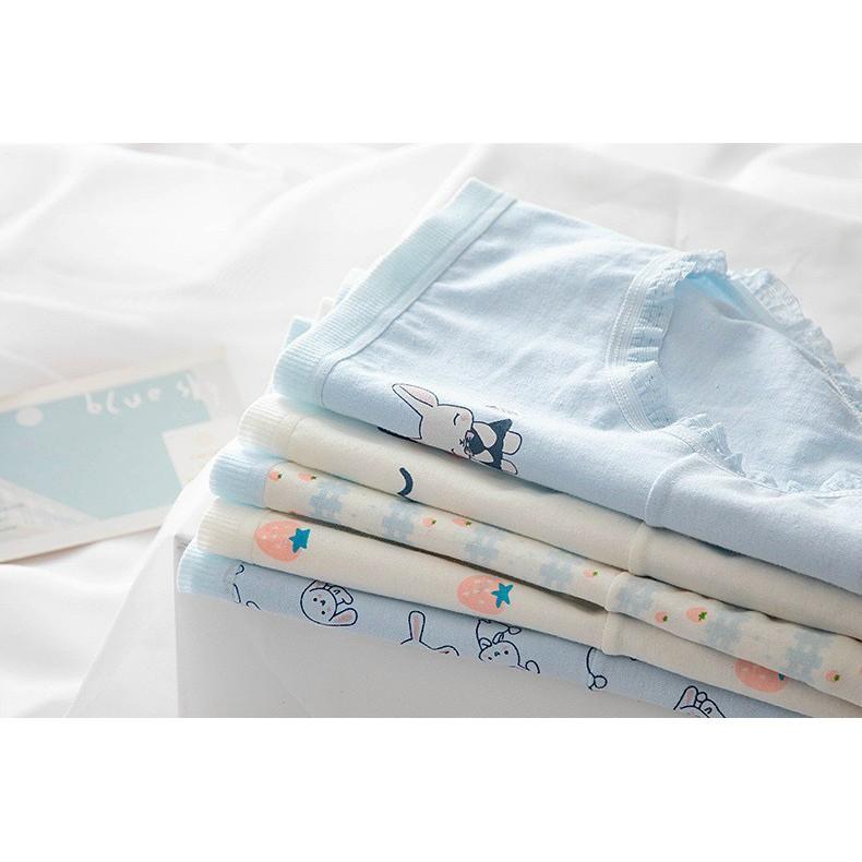 Set 5 Quần Lót Nữ Cotton Thỏ Xanh Thương Kháng Khuẩn Min_ Set 5 Quần Lót Cotton Họa tiết cute