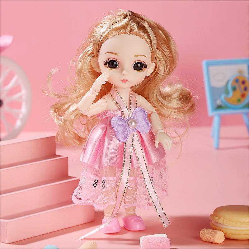 Đồ chơi búp bê 23 khớp xinh xắn cao 17cm dễ dàng cử động, đồ chơi dễ thương cho bé gái