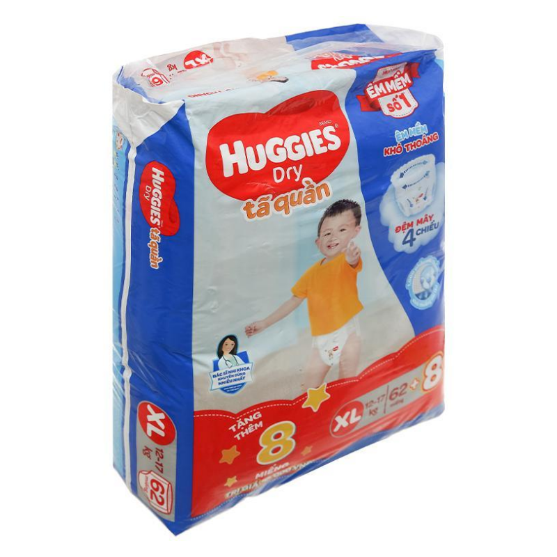 Tã quần Huggies Dry size XXL 56 miếng (cho bé trên 15kg)