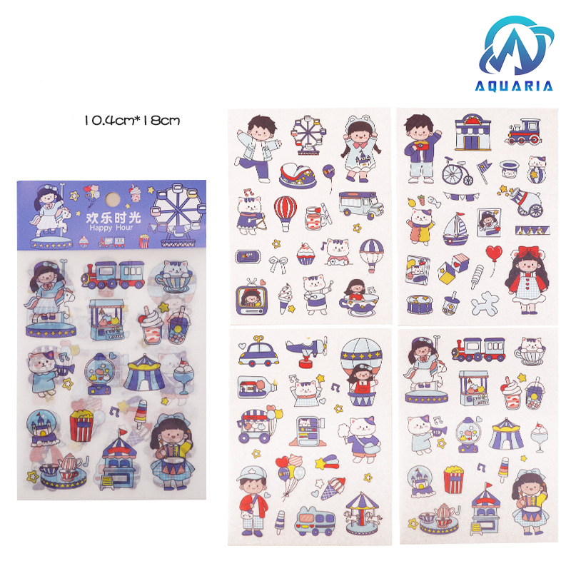 Set 4 Tấm Sticker Xinh Dễ Thương Hình Dán Cute Stickers Trang Trí Sổ Tay Dán Mũ Bảo Hiểm điện thoại siêu đẹp