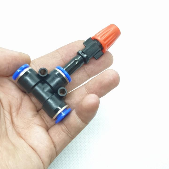 20 Béc Phun Sương 1 Hướng Màu Cam Siêu Mịn Tưới Cây, Tưới Hoa , Làm Mát Kèm Nối Nhanh T 8MM