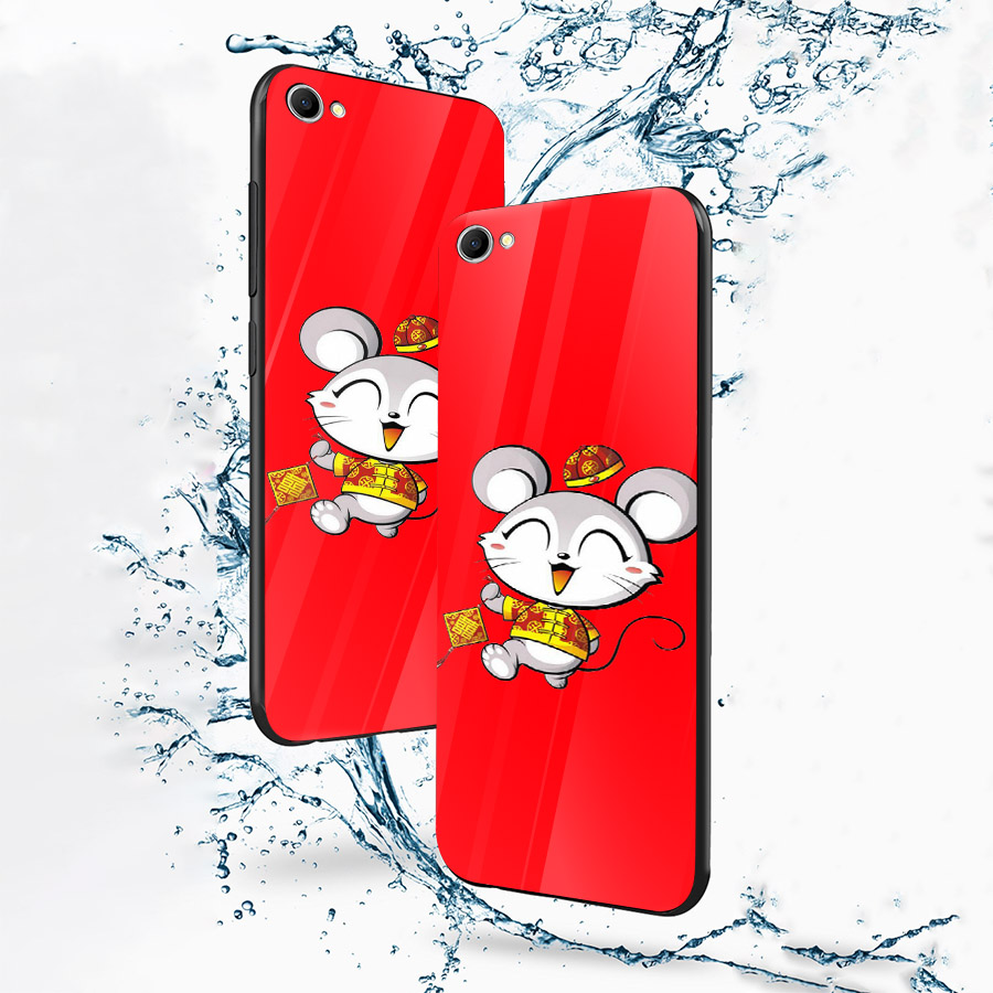 Ốp kính cường lực cho điện thoại Oppo F1S/A59 - Chuột vui tết 02 MS CVT02