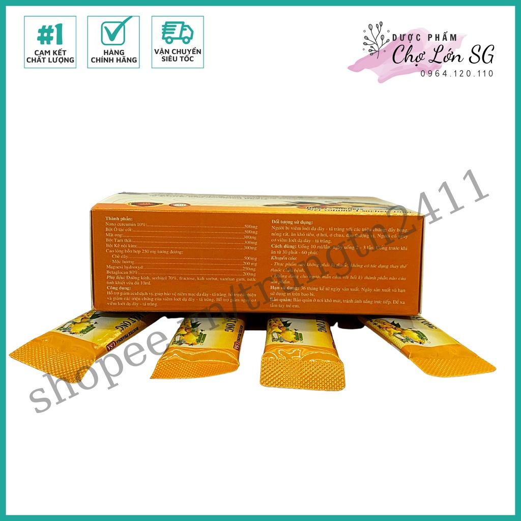 Dung dịch nghệ NANO CURCUMIN MẬT ONG giảm acid, cải thiện các triệu chứng về dạ dày – Hộp 15 gói