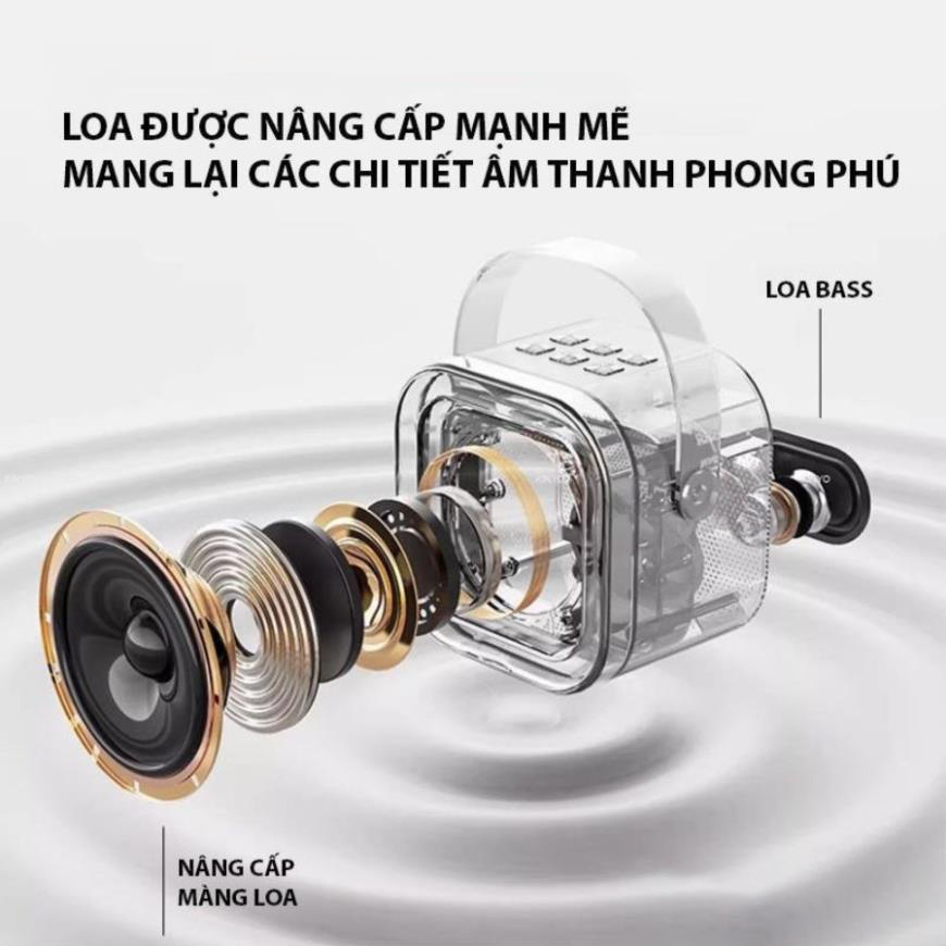 Loa Bluetooth K12 Kèm 2 Micro Không Dây Hát Karaoke Tại Nhà, Âm Thanh Hay Bass Cực Chuẩn Thiết Kế Di Động Công Suất Lớn Thiết Kế Nhỏ Gọn,Có Thể Thay Đổi Giọng,Tiện Lợi - Giao Màu Ngẫu Nhiên Hàng Nhập Khẩu