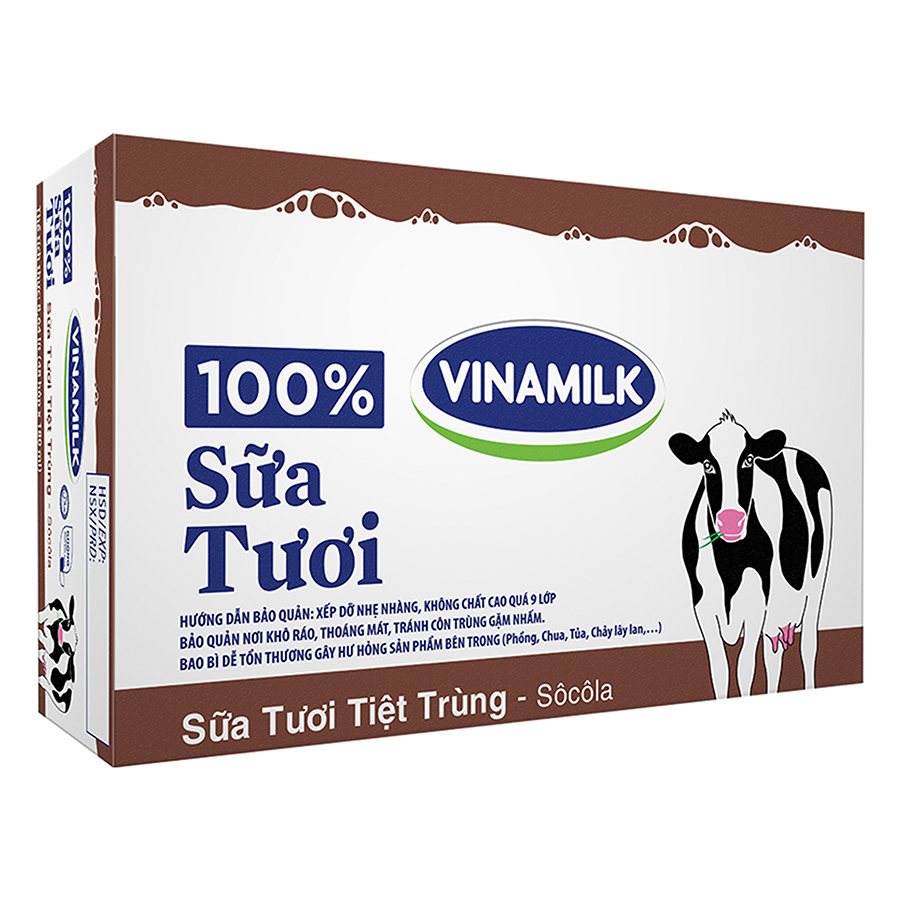 Thùng 48 Hộp Sữa Tươi Tiệt Trùng Vinamilk 100% Sôcôla