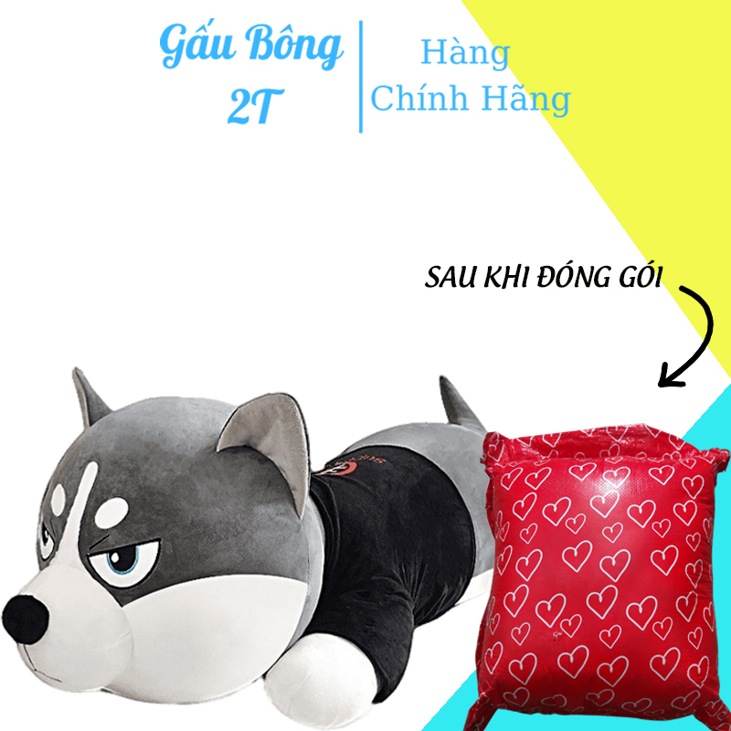 Gấu Bông Cao Cấp Chó Bông Alaska Husky- Gấu Bông 2T-Gấu Bông Thú Nhồi Bông Mềm Mịn Co Giãn Siêu Nhiều Bông Phù Hợp Mọi Lứa Tuổi An Toàn Cho Trẻ Nhỏ