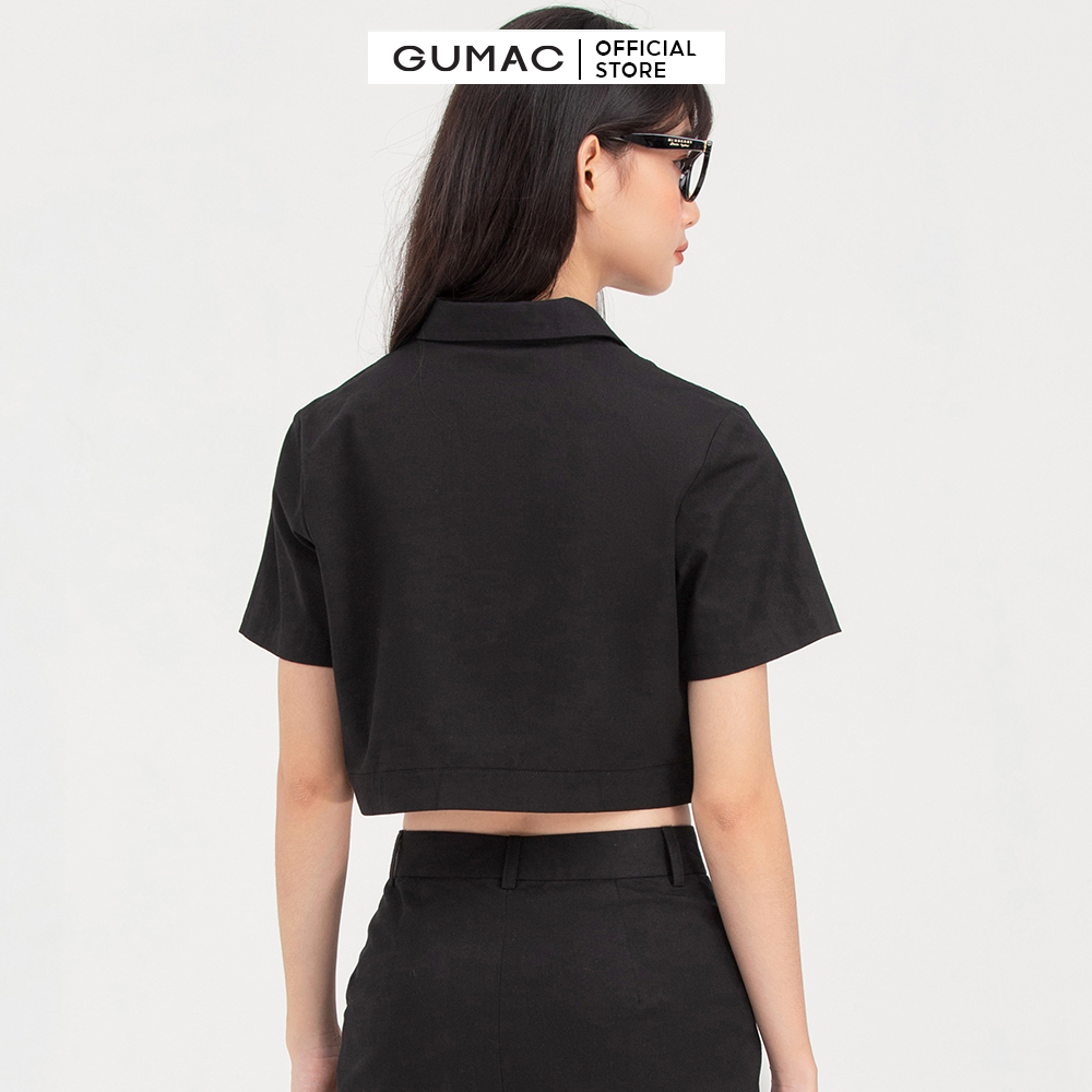 Áo sơ mi nữ GUMAC AB755 croptop