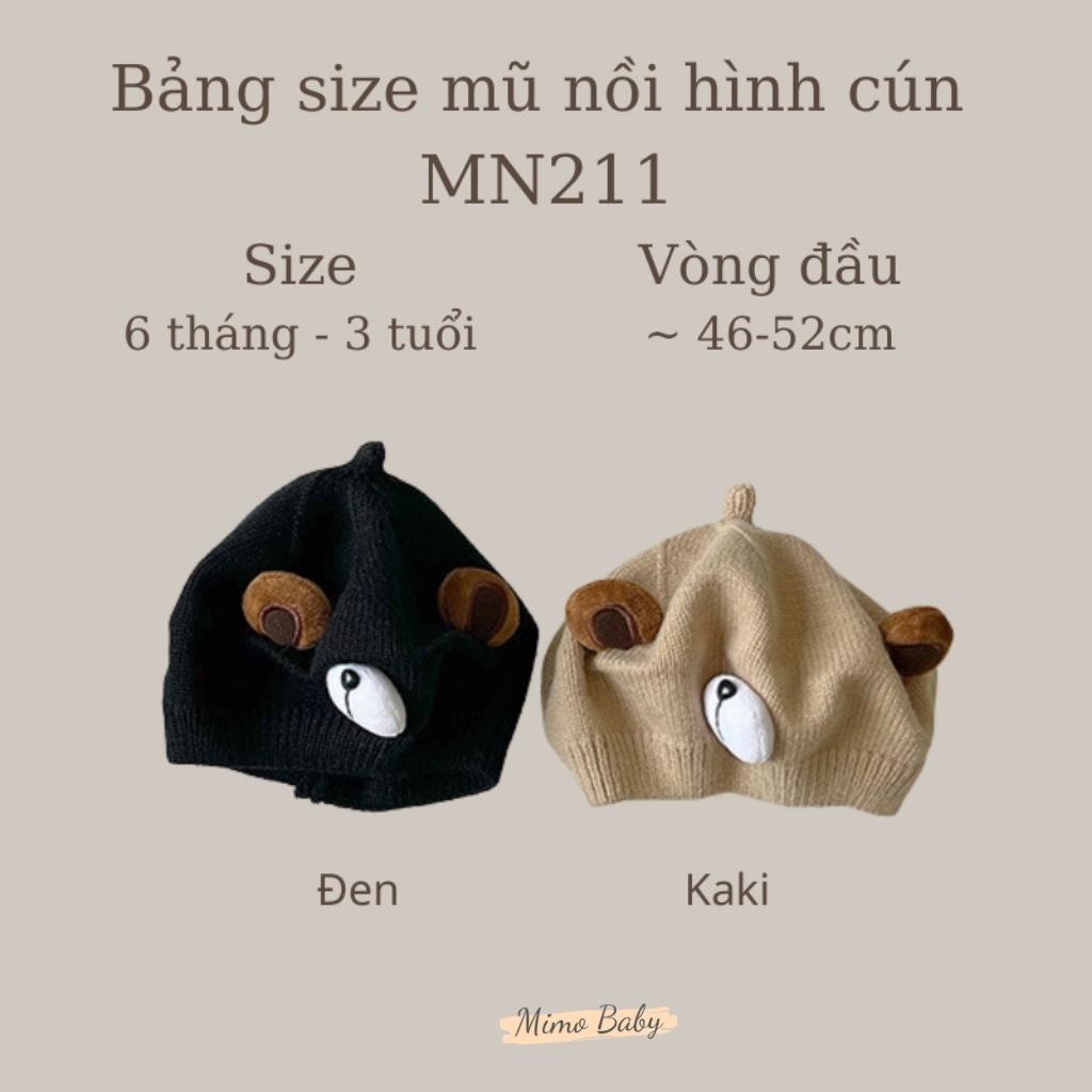 Mũ nồi chất liệu len hình cún dễ thương cho bé MN211 Mimo baby