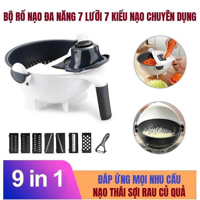 Rổ nạo rau củ quả 7 lưỡi giúp chế biến mọi món ăn đẹp mắt, nhanh chóng